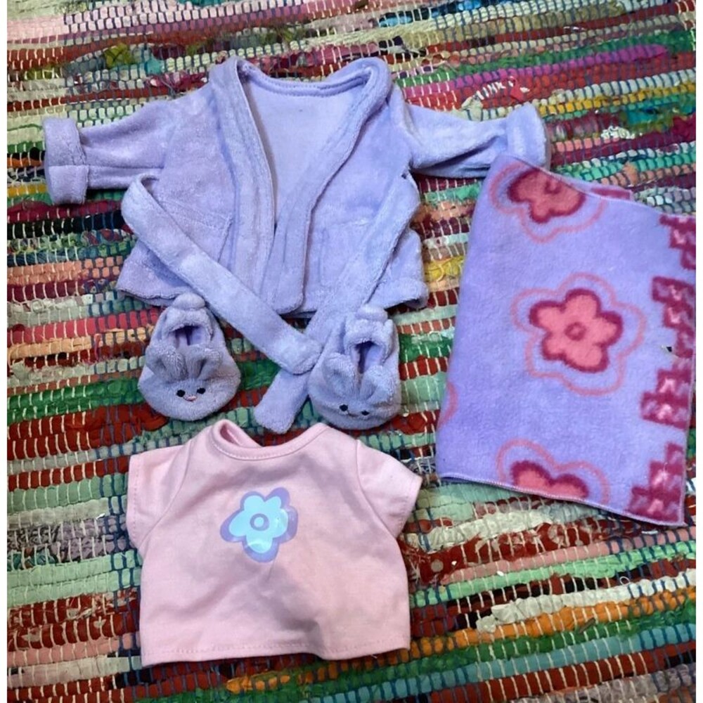 Vintage Dora The Explorer Doll 15" Clothing Set 2000 PJ Spa Day Bunny Slippers